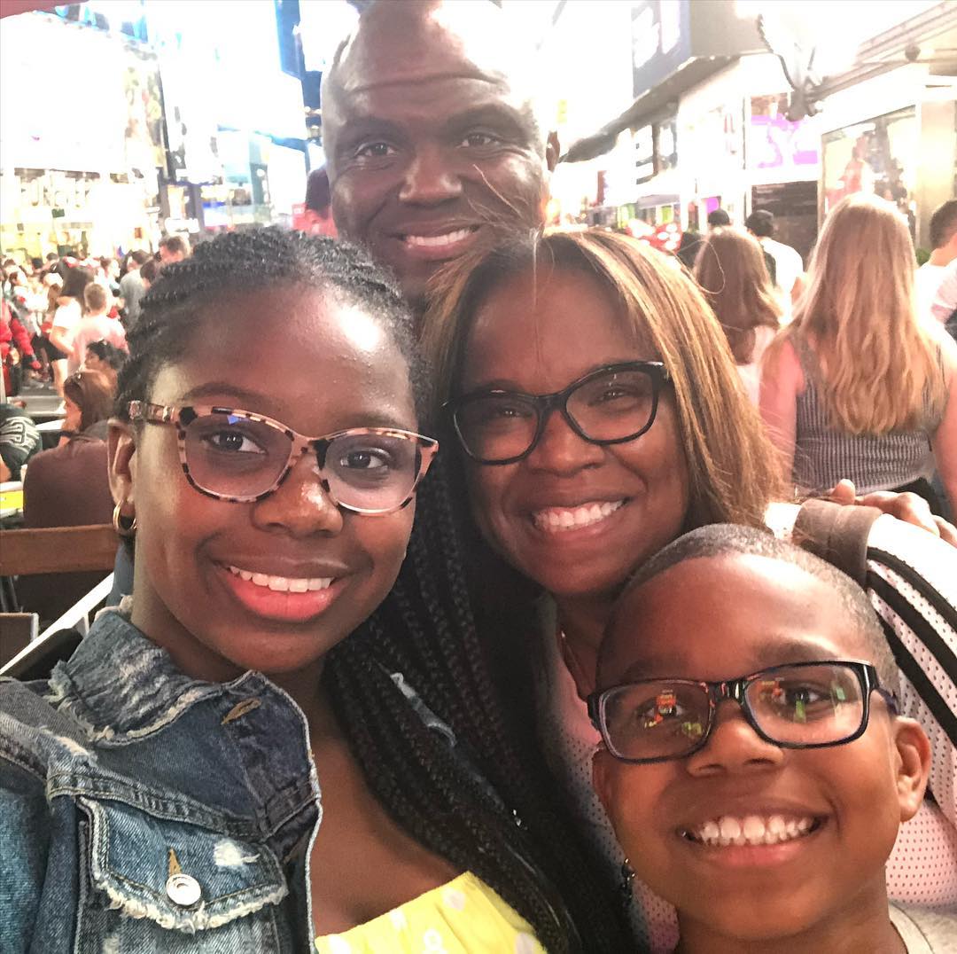 Booger McFarland with his wife, son and daughter. 