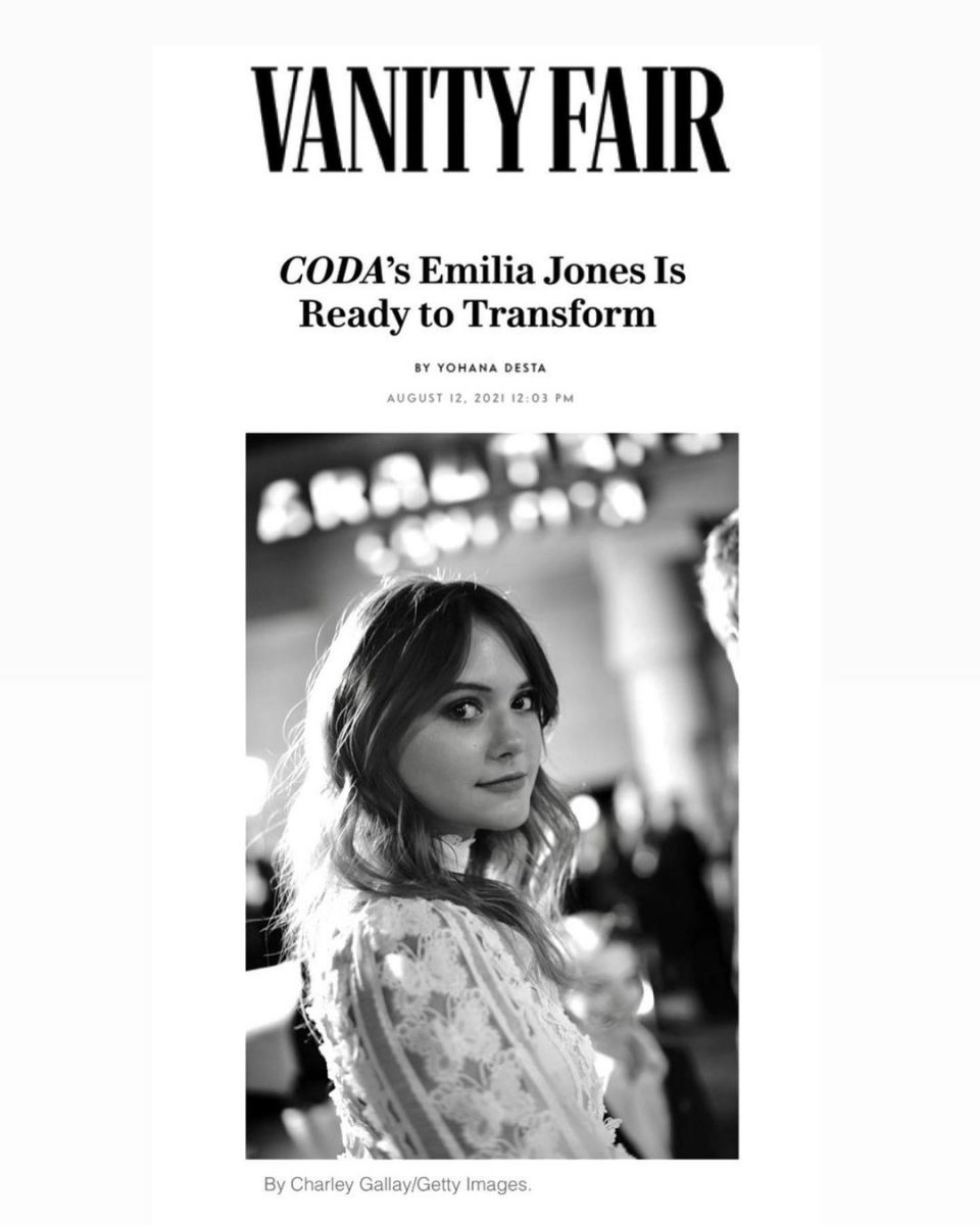 Emilia Jones being featured on Vanity Fair magazine
