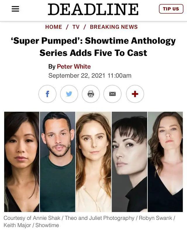 Erinn Ruth featured on Deadline with Super Pumped co-stars