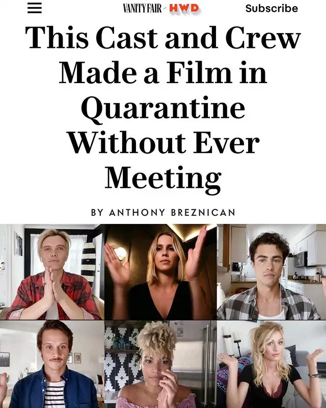Luke Baines featured on Vanity Fair with his Untitled Horror Movie co-stars