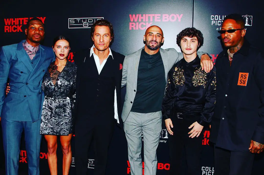 Richie Merritt with the Cast of 'The White Boy Rick' in 2018
