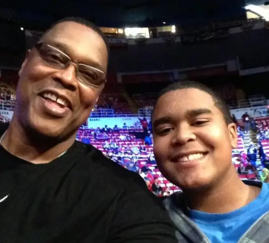 Rick Mahorn with his son