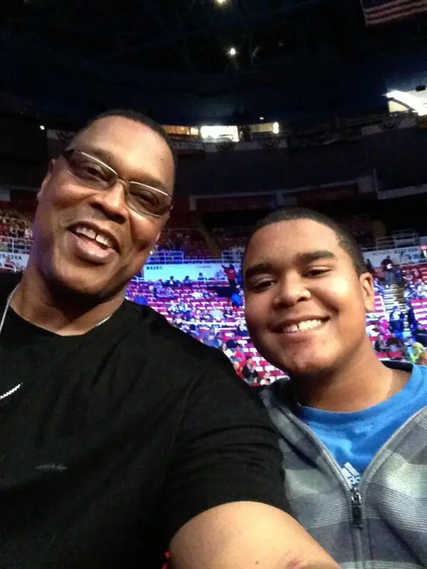 Rick Mahorn with his Son in 2013