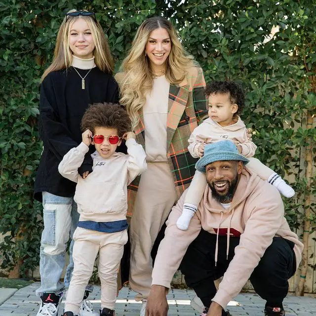 Stephen Boss with his wife and children