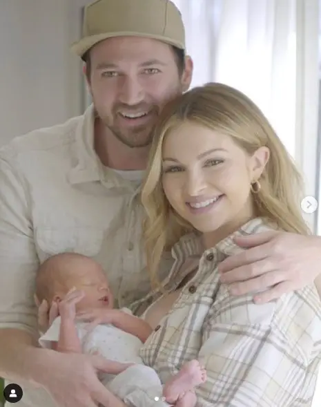 Blippi with his fiancÃ© and child